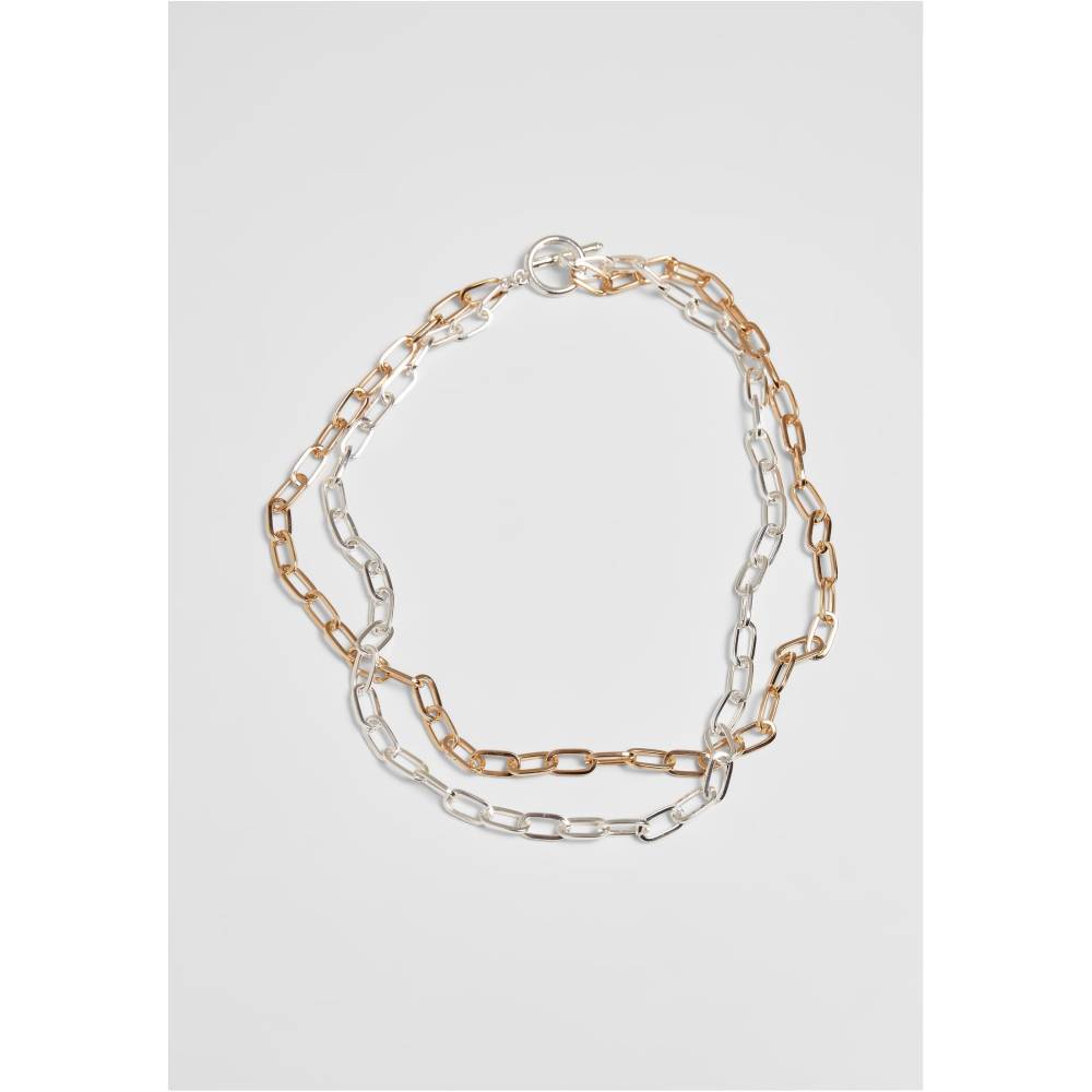 Urban Classics - Bicolor Layering Ketting - Goudkleurig/Zilverkleurig